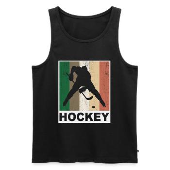 Retro Vintage Eishocke Spieler - Männer Premium Bio Tank Top - Schwarz - Vorne - AI Model Male 178 light (178cm)