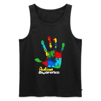 Autisme Awareness Day Soins Autist Parents Amour - Débardeur bio Premium Homme - noir - Devant - AI Model Male 178 light (178cm)