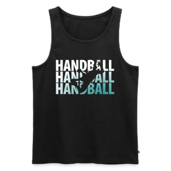 Tir de saut de handball - Débardeur bio Premium Homme - noir - Devant - AI Model Male 178 light (178cm)