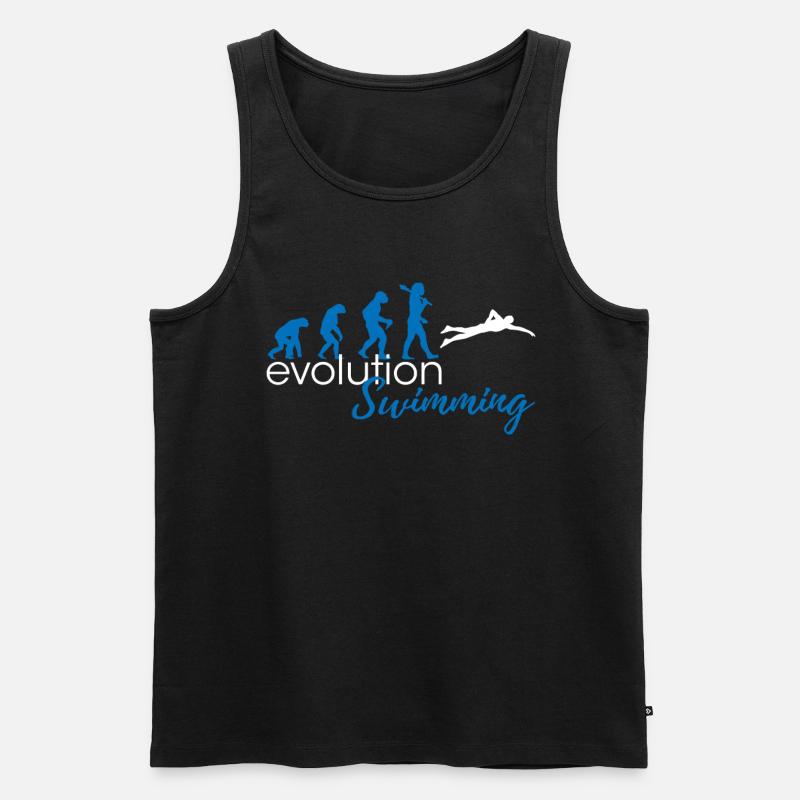 Swimming Evolution - Männer Premium Bio Tank Top - Schwarz