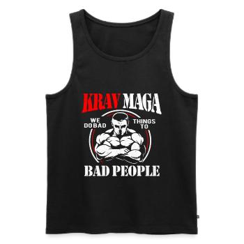 Krav Maga - Débardeur bio Premium Homme - noir - Devant - AI Model Male 178 light (178cm)