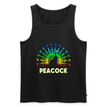Peacock - Men's Premium Organic Tank Top - black - Front - AI Model Male 178 light (178cm)