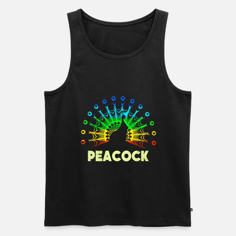 Pfau - Männer Premium Bio Tank Top - Schwarz