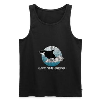 Dicton des orques pour le bien-être animal - Débardeur bio Premium Homme - noir - Devant - Michal (187cm)
