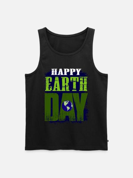 GLÆDELIG JORD DAG Motiverende design - Herre Premium økologisk tanktop - sort