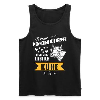 Je mehr Menschen ich treffe ich liebe Kühe Bauer - Männer Premium Bio Tank Top - Schwarz - Vorne - AI Model Male 178 light (178cm)