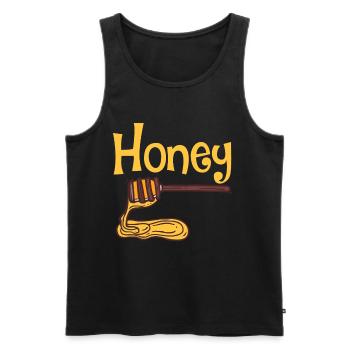 Honey bee bee - Men's Premium Organic Tank Top - black - Front - AI Model Male 178 light (178cm)