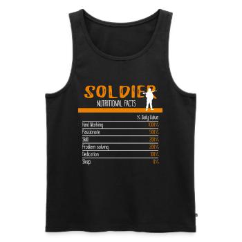 Ingrédients du soldat - Débardeur bio Premium Homme - noir - Devant - AI Model Male 178 light (178cm)