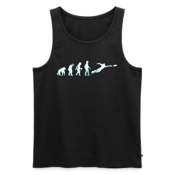 Evolution Frisbee - Männer Premium Bio Tank Top - Schwarz - Vorne - Michal (187cm)