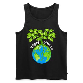 Eco-Friendly Earth Friend T-Shirt - Men's Premium Organic Tank Top - black - Front - Michal (187cm)