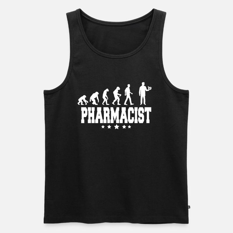 evolution of pharmacist - Männer Premium Bio Tank Top - Schwarz