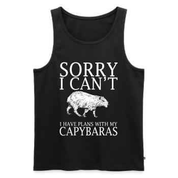 Capybaras Funny Shirt - Männer Premium Bio Tank Top - Schwarz - Vorne - AI Model Male 178 light (178cm)
