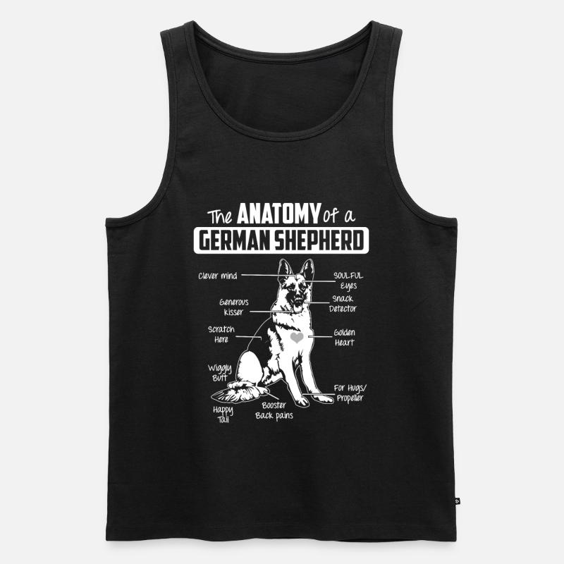 Anatomie Deutscher Schäferhund - Männer Premium Bio Tank Top - Schwarz