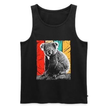 Koala - Débardeur bio Premium Homme - noir - Devant - AI Model Male 178 light (178cm)