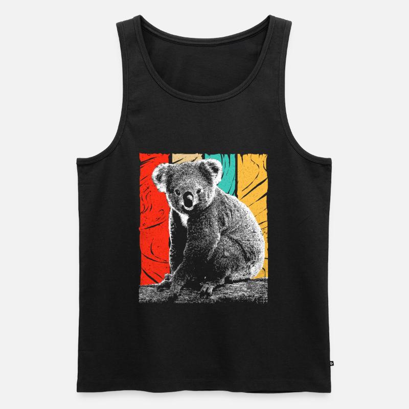 Koala - Männer Premium Bio Tank Top - Schwarz