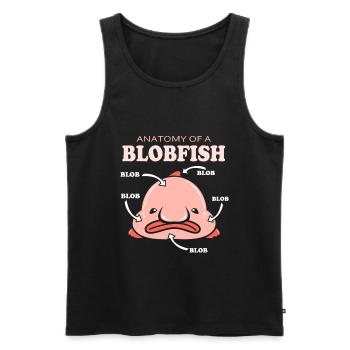 Blobfish Deep Sea Grumpy Introverted Gift - Men's Premium Organic Tank Top - black - Front - AI Model Male 178 light (178cm)