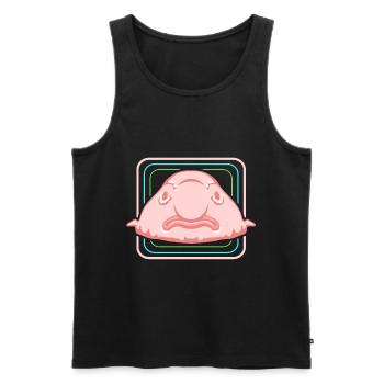 Blobfish Deep Sea Grumpy Introverted Gift - Men's Premium Organic Tank Top - black - Front - AI Model Male 178 light (178cm)