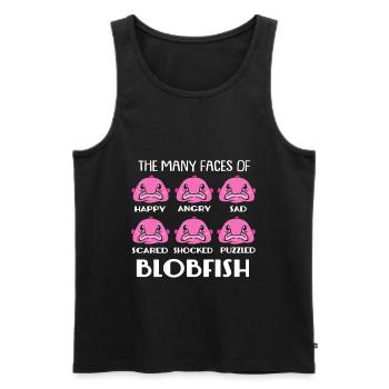 Blobfish Deep Sea Grumpy Introverted Gift - Men's Premium Organic Tank Top - black - Front - AI Model Male 178 light (178cm)