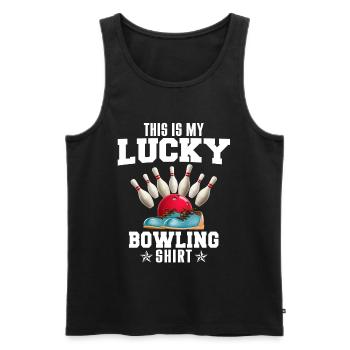 Bowling luck gift - Men's Premium Organic Tank Top - black - Front - Michal (187cm)