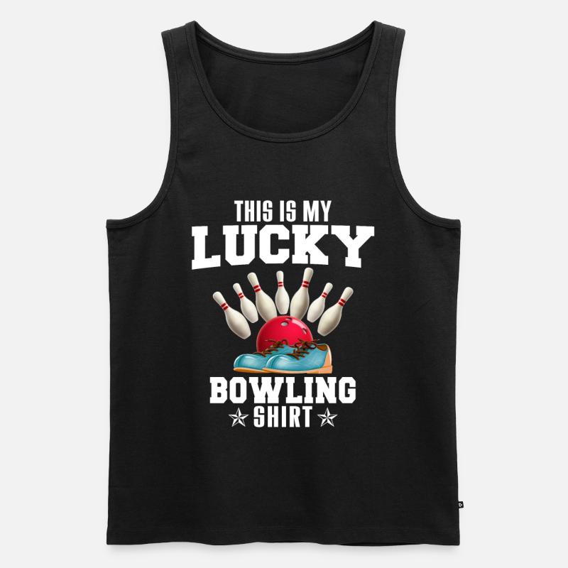 Bowling Glück Geschenk - Männer Premium Bio Tank Top - Schwarz