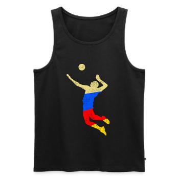 Joueur de volleyball de volleyball - Débardeur bio Premium Homme - noir - Devant - AI Model Male 178 light (178cm)