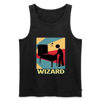 Pinball - Men's Premium Organic Tank Top - black - Front - AI Model Male 178 light (178cm)