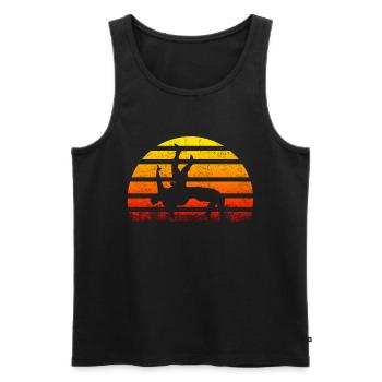 Vintage Judo - Männer Premium Bio Tank Top - Schwarz - Vorne - Michal (187cm)