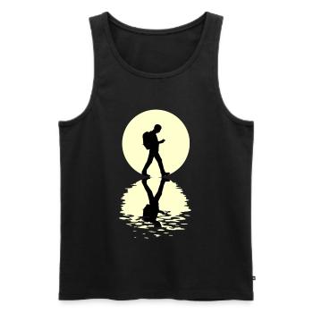 Geocaching Moon - Men's Premium Organic Tank Top - black - Front - Michal (187cm)
