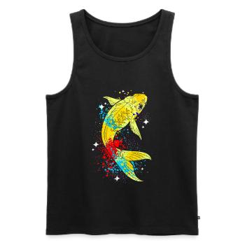 Koi - Débardeur bio Premium Homme - noir - Devant - AI Model Male 178 light (178cm)