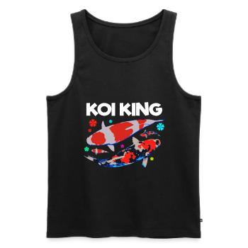 Koi Fisch Karpfen Nishikigoi Kohaku Asagi Geschenk - Männer Premium Bio Tank Top - Schwarz - Vorne - Michal (187cm)