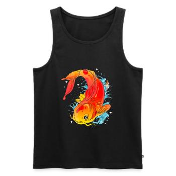 Koi Fisch Karpfen Nishikigoi Kohaku Asagi Geschenk - Männer Premium Bio Tank Top - Schwarz - Vorne - Michal (187cm)
