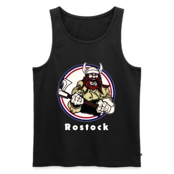 Rostocker Wikinger - Männer Premium Bio Tank Top - Schwarz - Vorne - AI Model Male 178 light (178cm)
