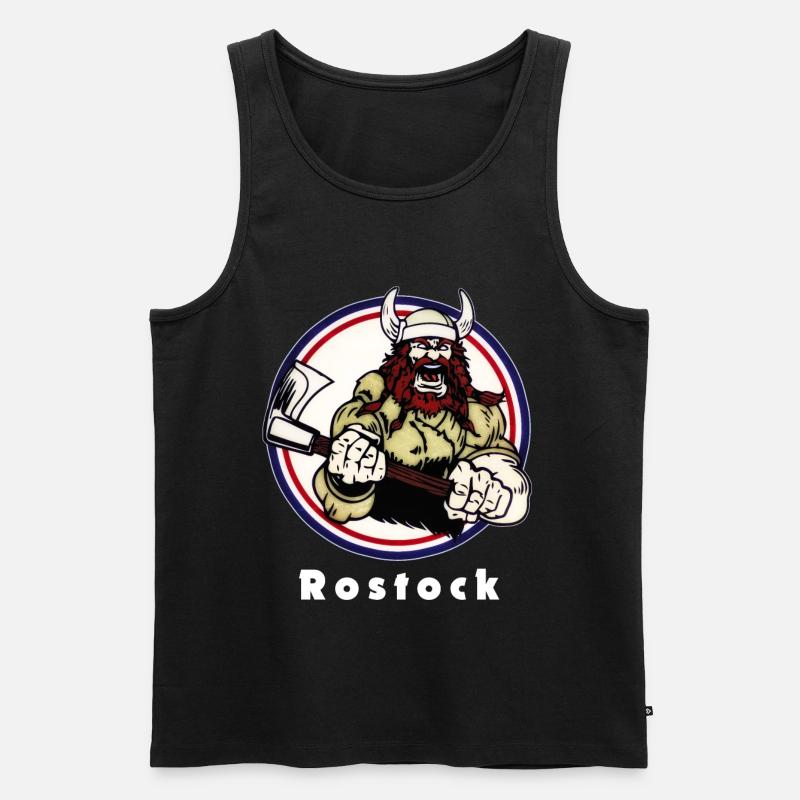 Rostocker Wikinger - Männer Premium Bio Tank Top - Schwarz