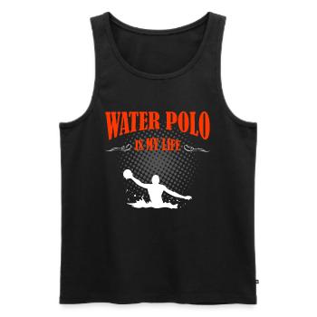 Water Polo - Männer Premium Bio Tank Top - Schwarz - Vorne - AI Model Male 178 light (178cm)