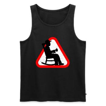 Attention Grandfather - Männer Premium Bio Tank Top - Schwarz - Vorne - Michal (187cm)