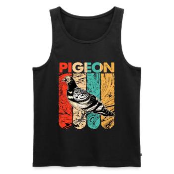Pigeon - Débardeur bio Premium Homme - noir - Devant - AI Model Male 178 light (178cm)