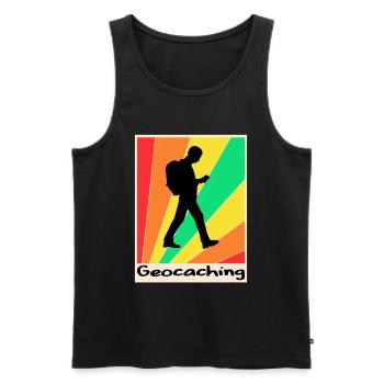 Geocaching posters Geocaching - Men's Premium Organic Tank Top - black - Front - Michal (187cm)