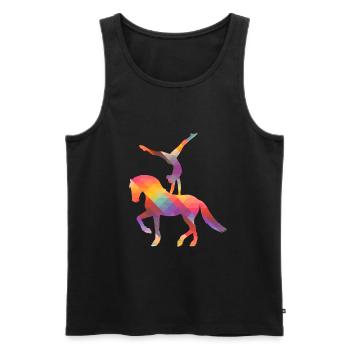 Voltigieren - Voltigierer - Volti - Pferde - Männer Premium Bio Tank Top - Schwarz - Vorne - AI Model Male 178 light (178cm)
