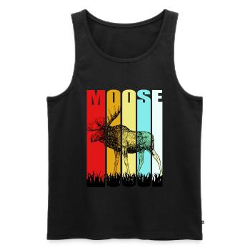 Elk Moose Deer Antler Reindeer Deer Gift - Men's Premium Organic Tank Top - black - Front - AI Model Male 178 light (178cm)