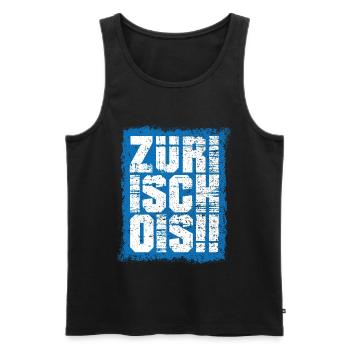 Züri isch ois - Zürich - Männer Premium Bio Tank Top - Schwarz - Vorne - Michal (187cm)