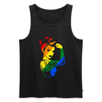 LGBT - Männer Premium Bio Tank Top - Schwarz - Vorne - Michal (187cm)