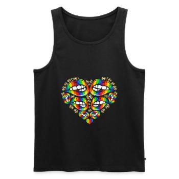 LGBT - Débardeur bio Premium Homme - noir - Devant - Michal (187cm)