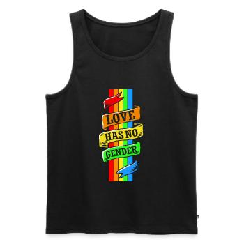 LGBT Lesbisch Schwul Gay Regenbogen Homo Trans - Männer Premium Bio Tank Top - Schwarz - Vorne - Michal (187cm)