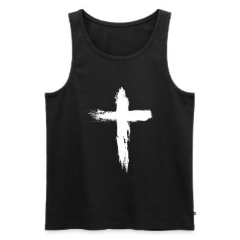 catholique - Débardeur bio Premium Homme - noir - Devant - AI Model Male 178 light (178cm)