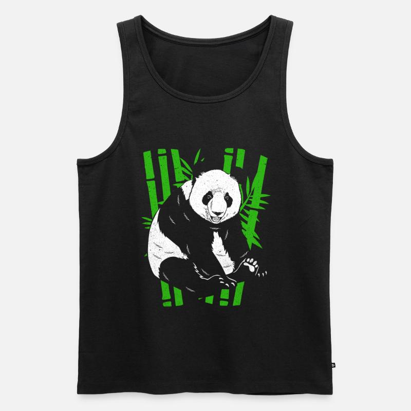 Panda - Männer Premium Bio Tank Top - Schwarz