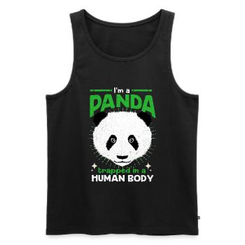 Panda - Männer Premium Bio Tank Top - Schwarz - Vorne - Michal (187cm)