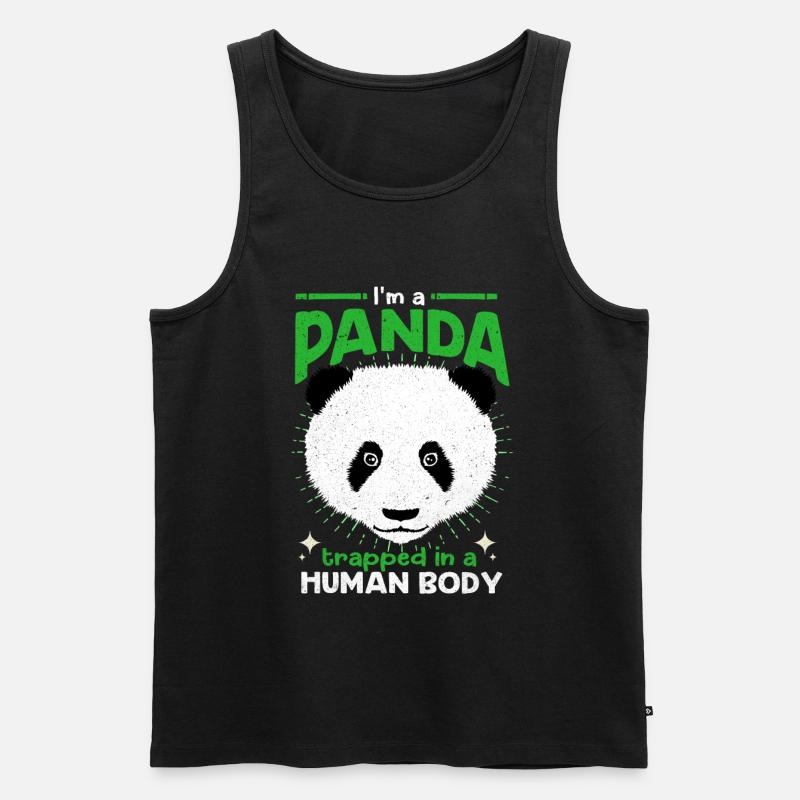 Panda - Männer Premium Bio Tank Top - Schwarz