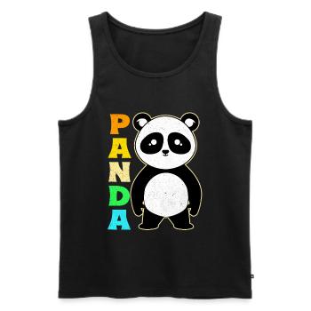 Panda - Männer Premium Bio Tank Top - Schwarz - Vorne - Michal (187cm)