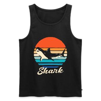 Shark Fish Shark Shark Fin Sharks Ocean - Men's Premium Organic Tank Top - black - Front - AI Model Male 178 light (178cm)