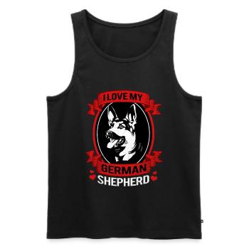 German Shepherd - Men's Premium Organic Tank Top - black - Front - Michal (187cm)